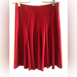 Club Monaco Pleated Red Wool Skirt size 0